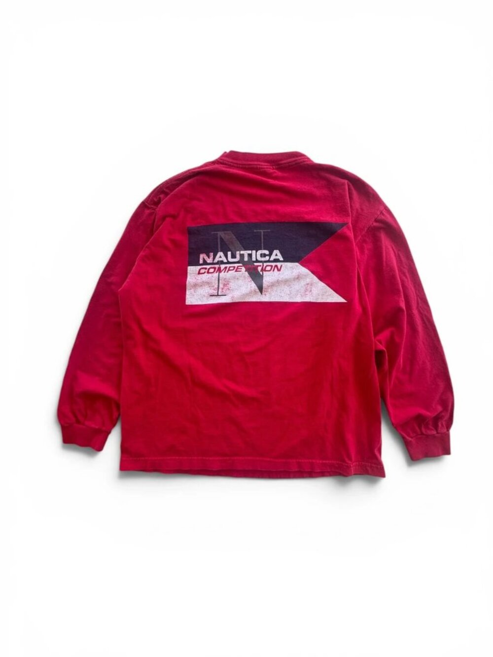 Vintage Nautica Competition Long Sleeve Shirt Red L